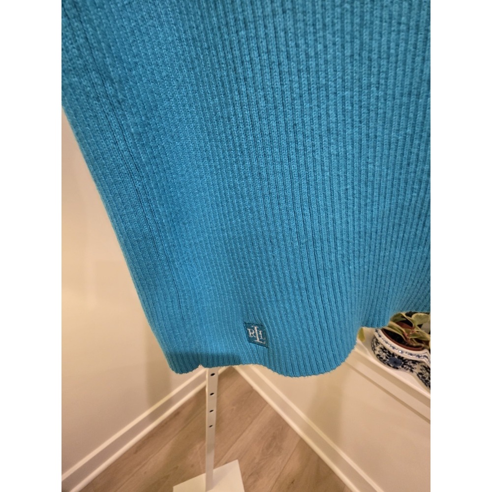 Polo Ralph Lauren CLASSIC SOLID 1/4 Zip Pullover Turquoise Size L - Picture 14 of 16